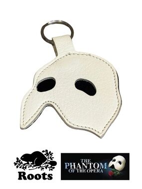 Roots Vintage Early 90s “The Phantom Of The Opera” Mask Leather Keychain - RARE